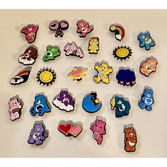 26 PCS CARE BEARS Inspired SHOE CHARMS Decorations for CLOGS SANDALS NEW - Picture 1 of 5